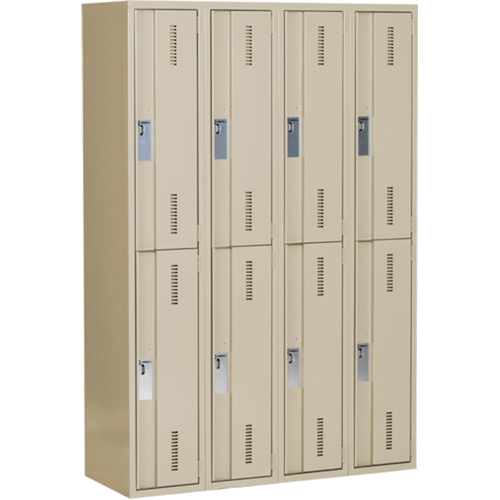 Concorde Heavy-Duty Lockers, 2 -tier, Bank of 4, 48" x 18" x 72", Steel, Beige, Welded (Assembled) Distribution Jean Lapalme