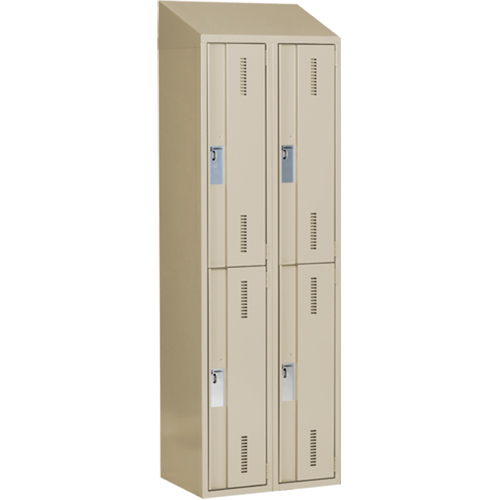 Concorde Heavy-Duty Lockers, 2 -tier, Bank of 2, 24" x 18" x 78", Steel, Beige, Welded (Assembled) Distribution Jean Lapalme