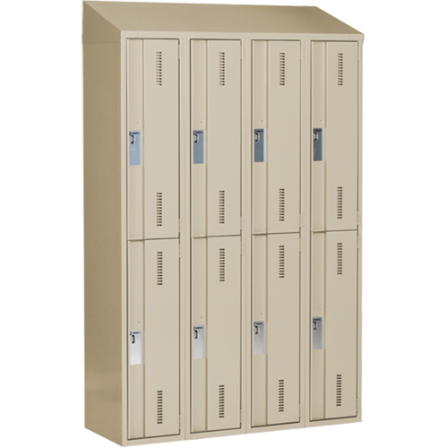 Concorde Heavy-Duty Lockers, 2 -tier, Bank of 4, 48" x 18" x 78", Steel, Beige, Welded (Assembled) Distribution Jean Lapalme