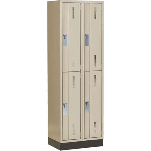 Concorde Heavy-Duty Lockers, 2 -tier, Bank of 2, 24" x 18" x 76", Steel, Beige, Welded (Assembled) Distribution Jean Lapalme