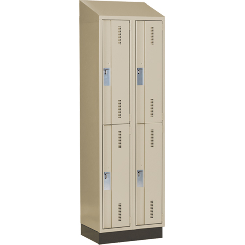 Concorde Heavy-Duty Lockers, 2 -tier, Bank of 2, 24" x 18" x 82", Steel, Beige, Welded (Assembled) Distribution Jean Lapalme