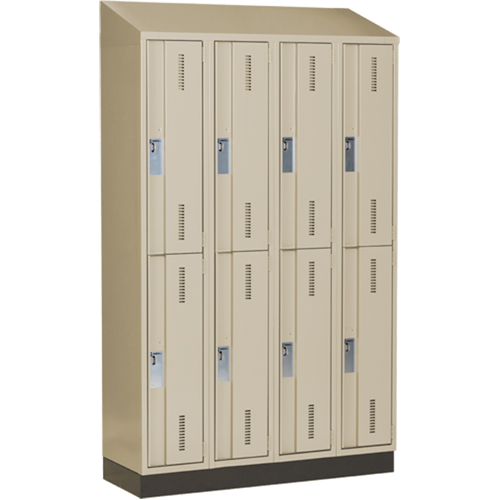 Concorde Heavy-Duty Lockers, 2 -tier, Bank of 4, 48" x 18" x 82", Steel, Beige, Welded (Assembled) Distribution Jean Lapalme