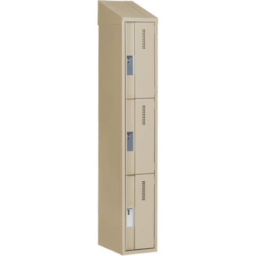Concorde Heavy-Duty Lockers, 3 -tier, 12" x 18" x 78", Steel, Beige, Welded (Assembled) Distribution Jean Lapalme