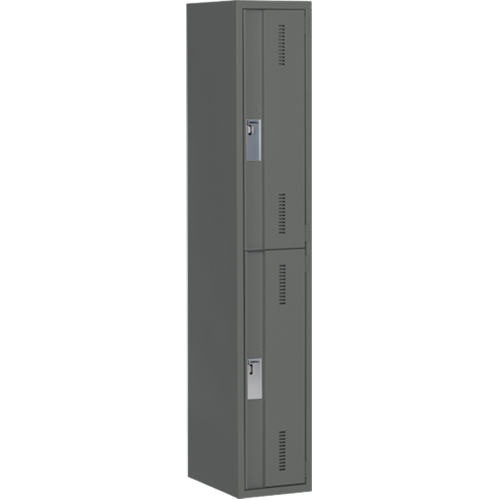 Concorde Heavy-Duty Lockers, 2 -tier, 12" x 18" x 72", Steel, Charcoal, Welded (Assembled) Distribution Jean Lapalme