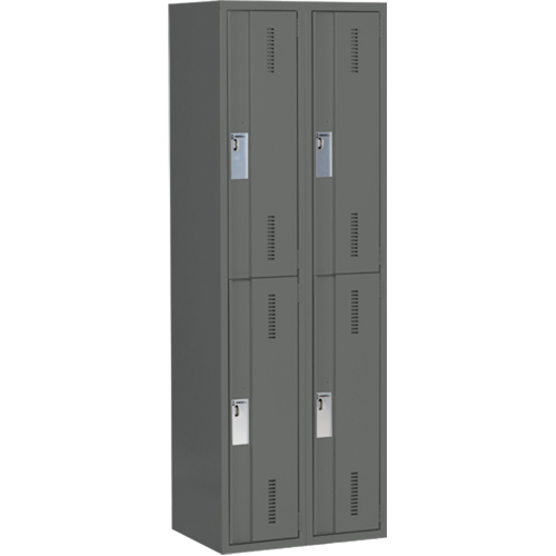 Casiers robustes Concorde, 2 niveaux, Bloc de 2, 24" x 18" x 72", Acier, Charbon, Soud&eacute; (assembl&eacute;) Distribution Jean Lapalme