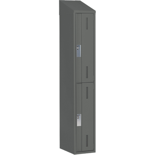 Concorde Heavy-Duty Lockers, 2 -tier, 12" x 18" x 78", Steel, Charcoal, Welded (Assembled) Distribution Jean Lapalme