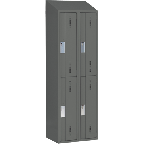 Casiers robustes Concorde, 2 niveaux, Bloc de 2, 24" x 18" x 78", Acier, Charbon, Soud&eacute; (assembl&eacute;) Distribution Jean Lapalme