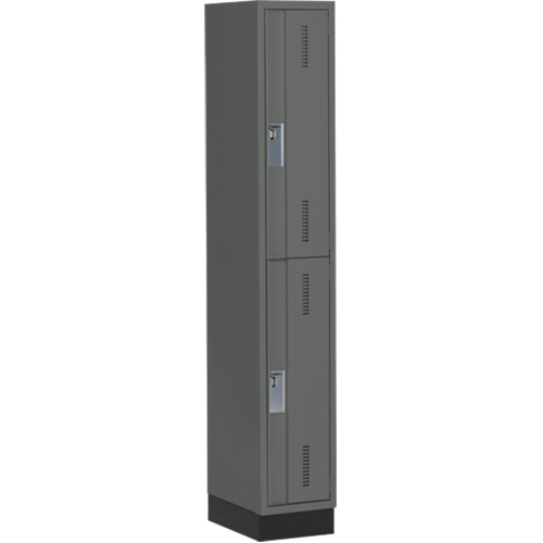 Concorde Heavy-Duty Lockers, 2 -tier, 12" x 18" x 76", Steel, Charcoal, Welded (Assembled) Distribution Jean Lapalme