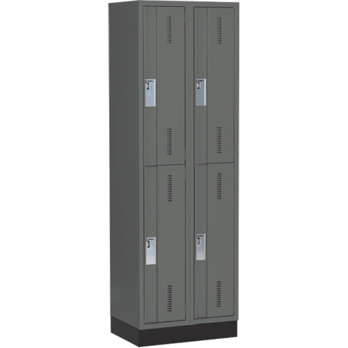 Casiers robustes Concorde, 2 niveaux, Bloc de 2, 24" x 18" x 76", Acier, Charbon, Soud&eacute; (assembl&eacute;) Distribution Jean Lapalme