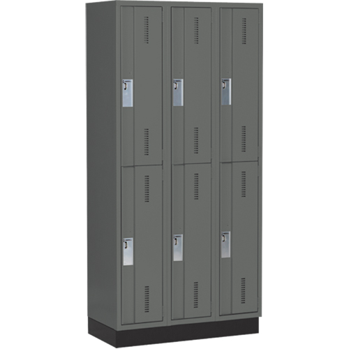 Casiers robustes Concorde, 2 niveaux, Bloc de 3, 36" x 18" x 76", Acier, Charbon, Soud&eacute; (assembl&eacute;) Distribution Jean Lapalme