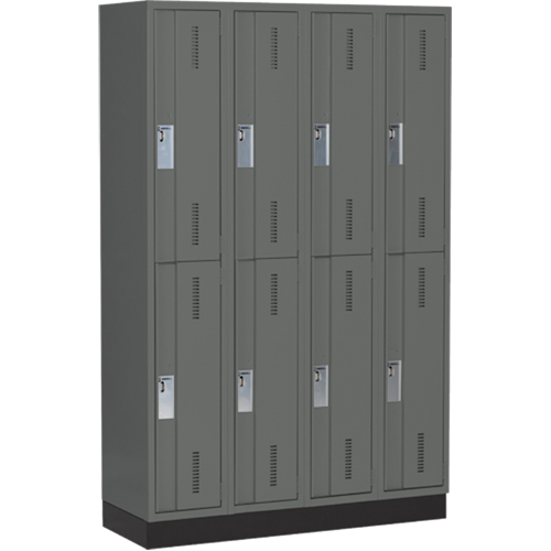 Concorde Heavy-Duty Lockers, 2 -tier, Bank of 4, 48" x 18" x 76", Steel, Charcoal, Welded (Assembled) Distribution Jean Lapalme