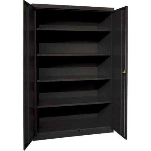 Deep Hi-Boy Storage Cabinet, Steel, 4 Shelves, 72" H x 36" W x 24" D, Black Distribution Jean Lapalme