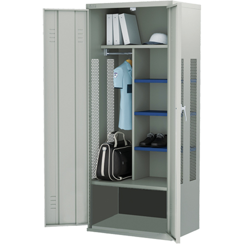 Gear Locker, Steel, 36" W x 24" D x 72" H, Grey Distribution Jean Lapalme