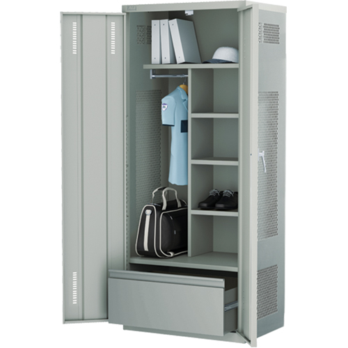 Casier de luxe pour &eacute;quipement, Acier, 36" la x 24" p x 72" h, Gris Distribution Jean Lapalme