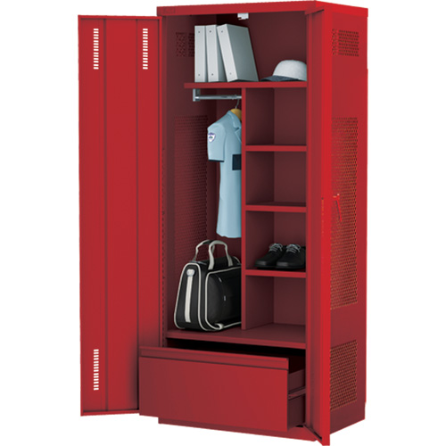 Deluxe Gear Locker, Steel, 36" W x 24" D x 72" H, Red Distribution Jean Lapalme