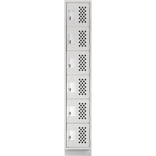 Clean-Line Perforated Lockerette, 6 -tier, 12" x 72" x 12", Steel Distribution Jean Lapalme