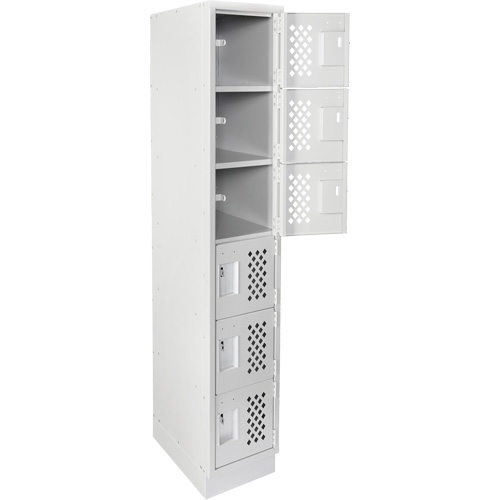 Clean-Line Perforated Lockerette, 6 -tier, 12" x 72" x 12", Steel Distribution Jean Lapalme