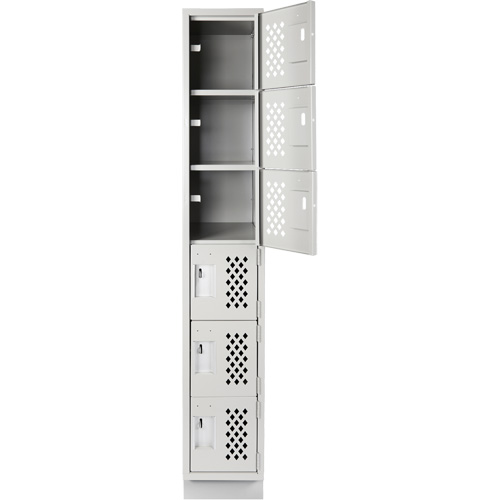 Clean-Line Perforated Lockerette, 6 -tier, 12" x 72" x 12", Steel Distribution Jean Lapalme
