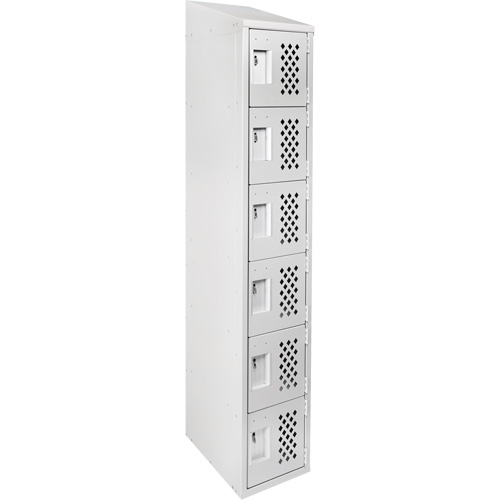 Clean-Line Perforated Lockerette, 6 -tier, 15" x 72" x 12", Steel Distribution Jean Lapalme