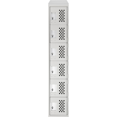 Clean-Line Perforated Lockerette, 6 -tier, 15" x 72" x 12", Steel Distribution Jean Lapalme