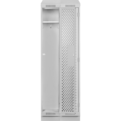 Clean Line Lockers, Bank of 2, 24" x 12" x 82", Steel, Grey, Rivet (Assembled), Perforated Distribution Jean Lapalme