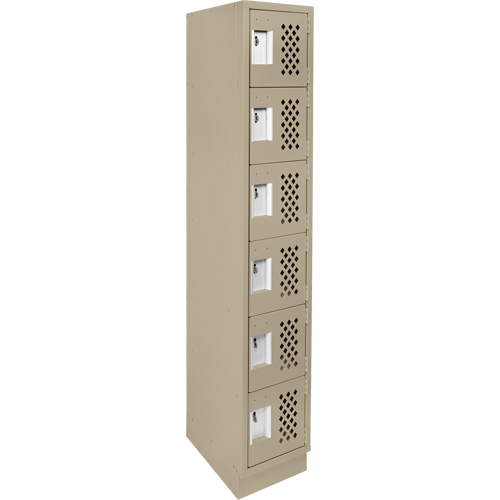 Clean-Line Perforated Lockerette, 6 -tier, 12" x 72" x 12", Steel Distribution Jean Lapalme