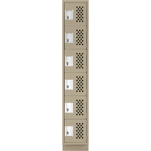 Clean-Line Perforated Lockerette, 6 -tier, 12" x 72" x 12", Steel Distribution Jean Lapalme