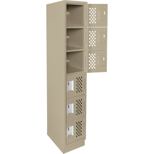 Clean-Line Perforated Lockerette, 6 -tier, 12" x 72" x 12", Steel Distribution Jean Lapalme