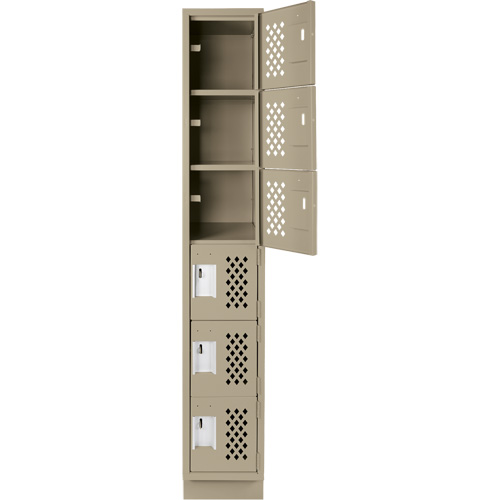 Clean-Line Perforated Lockerette, 6 -tier, 12" x 72" x 12", Steel Distribution Jean Lapalme