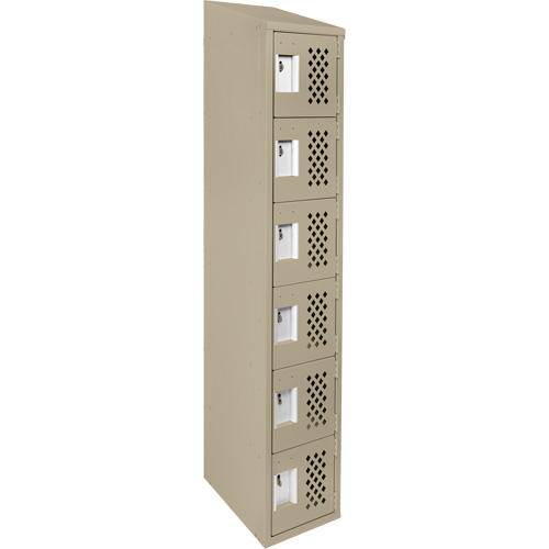 Clean-Line Perforated Lockerette, 6 -tier, 15" x 72" x 12", Steel Distribution Jean Lapalme