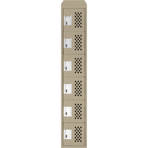 Clean-Line Perforated Lockerette, 6 -tier, 15" x 72" x 12", Steel Distribution Jean Lapalme