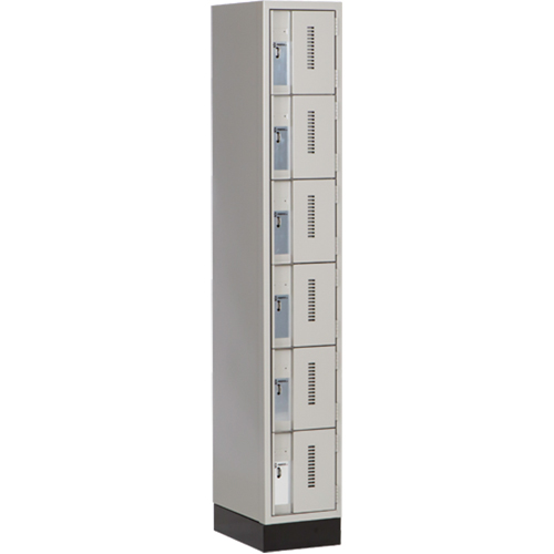 Concorde Heavy-Duty Lockers, 6 -tier, 12" x 18" x 76", Steel, Grey, Welded (Assembled) Distribution Jean Lapalme