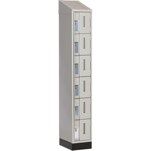 Concorde Heavy-Duty Lockers, 6 -tier, 12" x 18" x 82", Steel, Grey, Welded (Assembled) Distribution Jean Lapalme