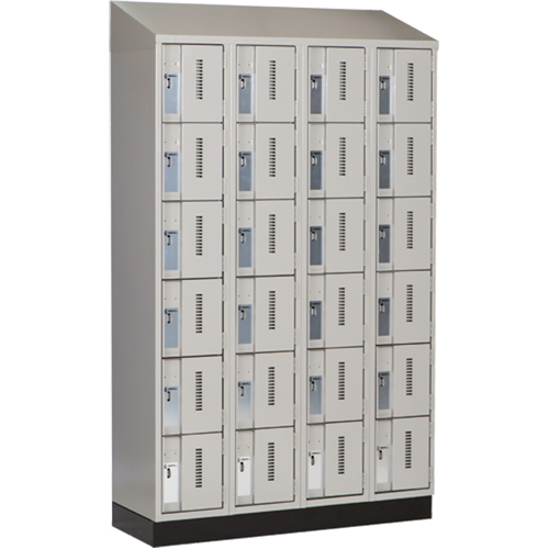 Concorde Heavy-Duty Lockers, 6 -tier, Bank of 4, 48" x 18" x 82", Steel, Grey, Welded (Assembled) Distribution Jean Lapalme