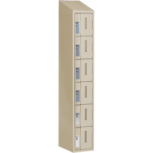 Concorde Heavy-Duty Lockers, 6 -tier, 12" x 18" x 78", Steel, Beige, Welded (Assembled) Distribution Jean Lapalme