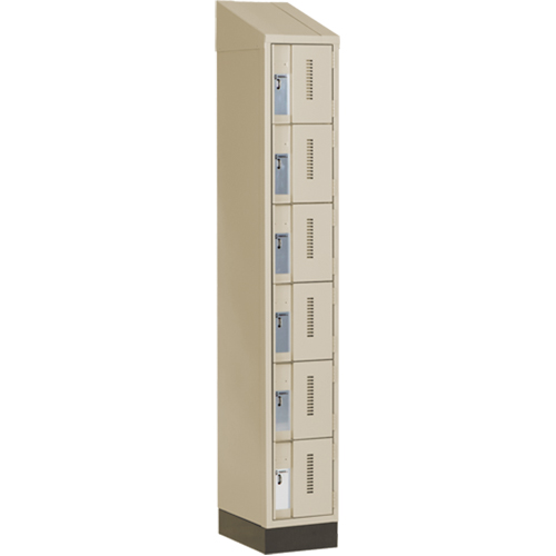Concorde Heavy-Duty Lockers, 6 -tier, 12" x 18" x 82", Steel, Beige, Welded (Assembled) Distribution Jean Lapalme