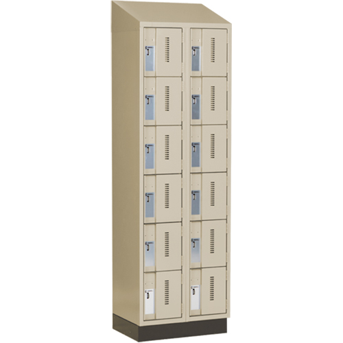 Concorde Heavy-Duty Lockers, 6 -tier, Bank of 2, 24" x 18" x 82", Steel, Beige, Welded (Assembled) Distribution Jean Lapalme