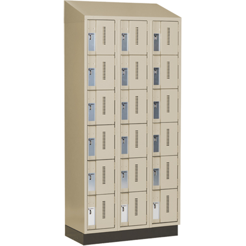 Concorde Heavy-Duty Lockers, 6 -tier, Bank of 3, 36" x 18" x 82", Steel, Beige, Welded (Assembled) Distribution Jean Lapalme