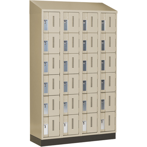 Concorde Heavy-Duty Lockers, 6 -tier, Bank of 4, 48" x 18" x 82", Steel, Beige, Welded (Assembled) Distribution Jean Lapalme