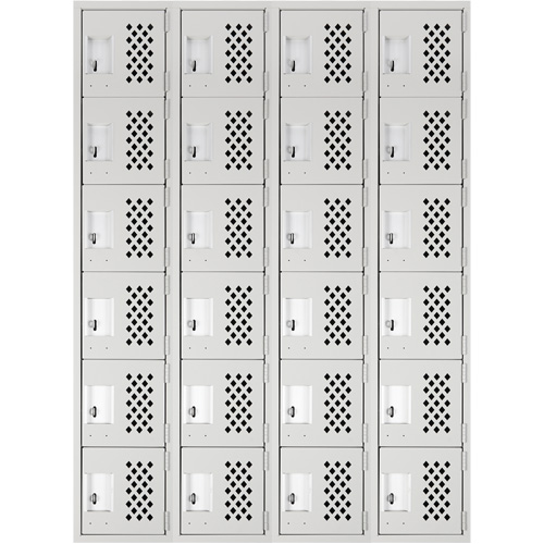 Clean Line Lockerettes, 6 -tier, Bank of 4, 18" x 72" x 12", Steel Distribution Jean Lapalme