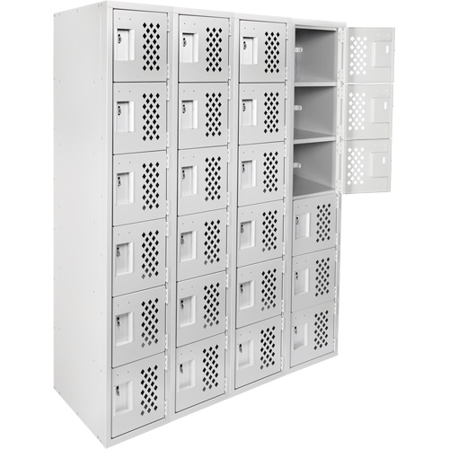 Clean Line Lockerettes, 6 -tier, Bank of 4, 18" x 72" x 12", Steel Distribution Jean Lapalme