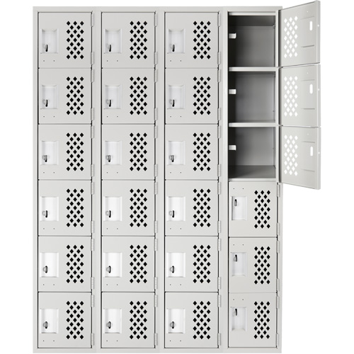 Clean Line Lockerettes, 6 -tier, Bank of 4, 18" x 72" x 12", Steel Distribution Jean Lapalme