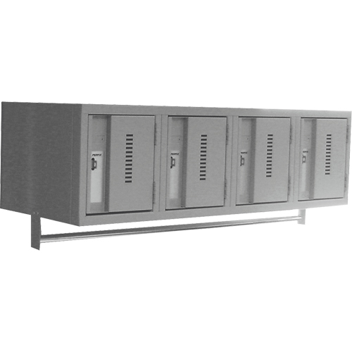 Wall Hung Lockers - Heavy Duty, Bank of 4, 18" x 12" x 12", Steel Distribution Jean Lapalme