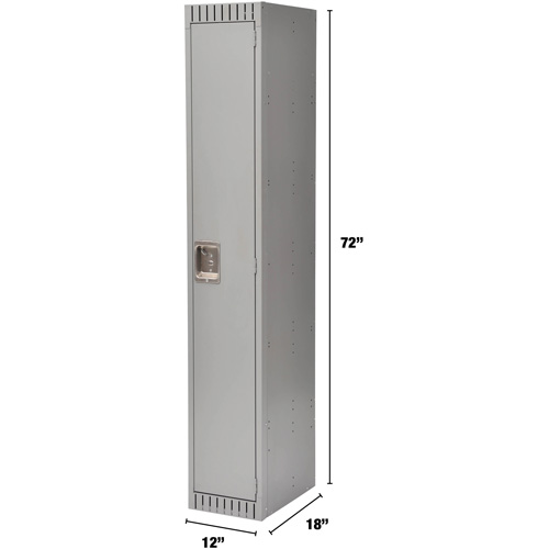 Lockers, 12" x 18" x 72", Steel, Grey, Knocked Down Distribution Jean Lapalme