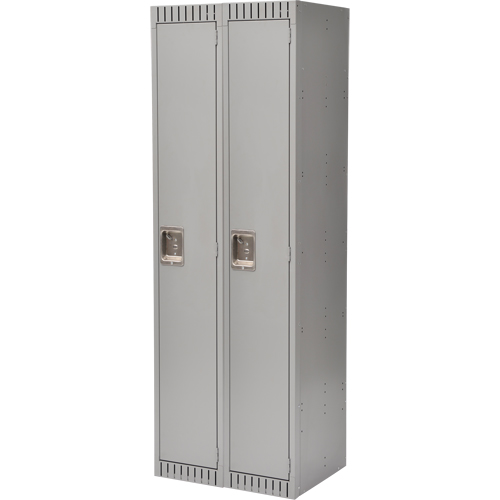 Lockers, Bank of 2, 24" x 18" x 72", Steel, Grey, Knocked Down Distribution Jean Lapalme