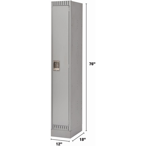 Lockers, 12" x 18" x 76", Steel, Grey, Knocked Down Distribution Jean Lapalme