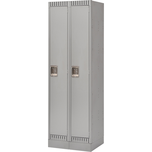 Assembled Lockers, Bank of 2, 24" x 18" x 72", Steel, Grey, Rivet (Assembled) Distribution Jean Lapalme