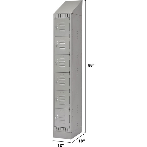 Casiers, 6 niveaux, 12" x 18" x 86", Acier, Gris, D&eacute;mont&eacute; Distribution Jean Lapalme