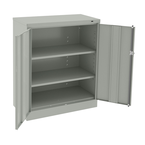 Armoire &agrave; hauteur de comptoir, Acier, 2 Tablettes, 42" h x 36" la x 18" P, Gris p&acirc;le Distribution Jean Lapalme