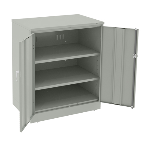 Armoire &agrave; hauteur de comptoir de luxe, Acier, 2 Tablettes, 42" h x 36" la x 24" P, Gris p&acirc;le Distribution Jean Lapalme